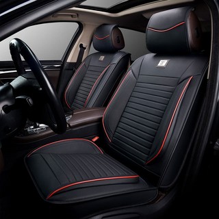 BOY LONDON 半桶型汽車座椅套, 1個, 黑色配紅色縫線