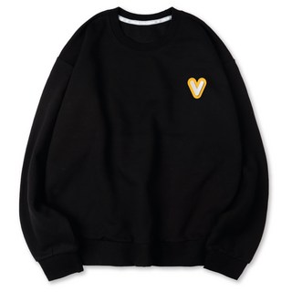 VENHIT V字母寬鬆棉質雙面布大尺碼大學T