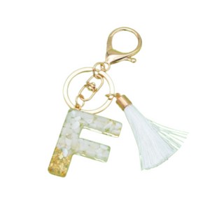 MJ 耳機保護套 手機掛繩 字母縮寫 流蘇裝飾 鑰匙圈, F, 1個