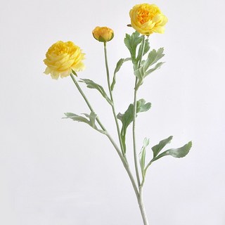 Ju and Ji 室內裝飾牡丹人造花 52cm 3入, 黃色