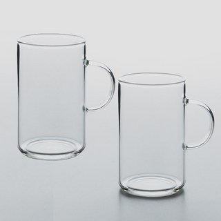 Restclean 雙層底耐熱玻璃馬克杯 520ml, 2個, 透明