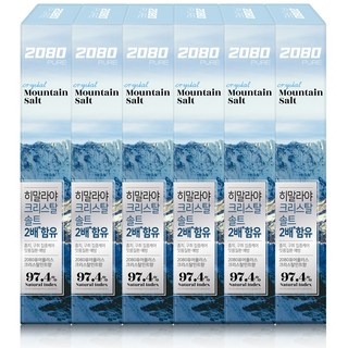 2080 喜馬拉雅山水晶岩鹽牙膏 薄荷味, 150g, 6條