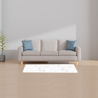 마켓플랜 미끄럼방지 거실 매트, 마블화이트