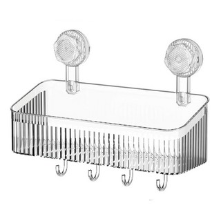 小麥購物 輕奢吸盤置物架 大, 透明白, 1個