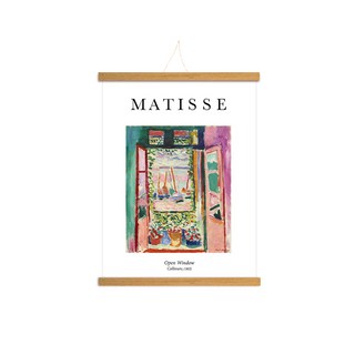 北歐木質掛軸 + 掛繩隨機出貨 + 亨利馬諦斯海報B套組, 摩卡色