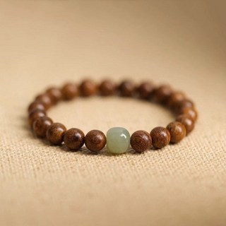 Buddhabest 實現願望辟邪黑檀木和闐玉念珠手鍊