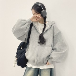 With Huilin 加厚內刷毛連帽拉鍊外套