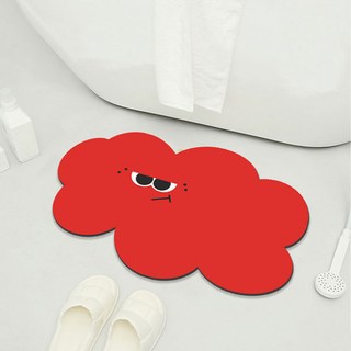 MF스토어 꾸러기 몬스터즈 규조토 발매트 주방매트, 레드