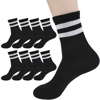 Doobalro 男性運動條紋中筒襪 8雙組