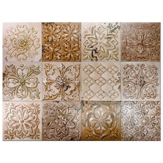 Instyle 馬賽克DIY自黏磚貼 12件組 A款, 復古棕色