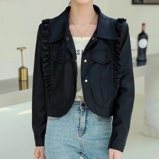 peilit 女款肩線設計皮革夾克