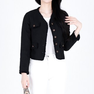 Moirbella 女款 Emb V領粗花呢外套 O25FW2-A2206