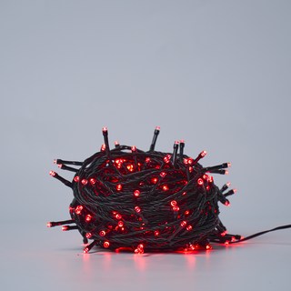 홈트너 크리스마스 트리전구 감성조명 LED 무드등 100구 + 점멸기 세트, 적색 + 검정선, 1세트