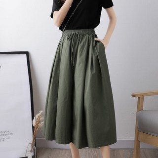 엘쏘 여성용 하이웨스트 루즈핏 치마 바지