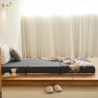 mongshome 2層三折疊式軟硬適中床墊, 14cm, 深灰色