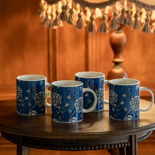 BELUZ casa 韓國製 復古馬克杯 330ml, 4個, 藍色