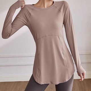 The Syrup 女款長版設計 Air-fit 瑜珈皮拉提斯長袖T恤 B
