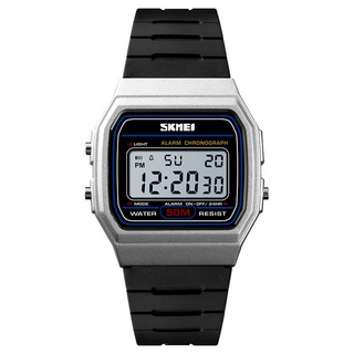 SKMEI 時刻美 Soyo 商會 簡約經典數位運動手錶, 1個, 銀色