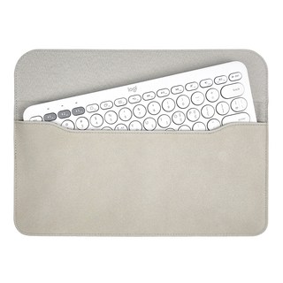 BOHO 블루투스 키보드 휴대용 스웨이드 파우치 호환 로지텍 K380 MX Keys Mini, 화이트 실버, 1개