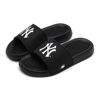 MLB 美國職業棒球大聯盟 紐約洋基軟墊拖鞋, 黑色的, 250