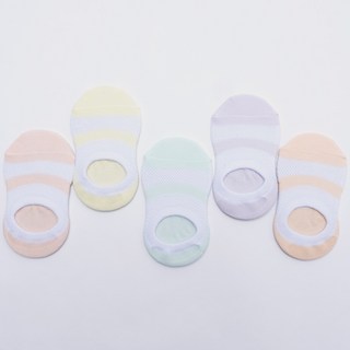 Wesocks&Papamam 兒童Icy防滑網眼船襪5件組