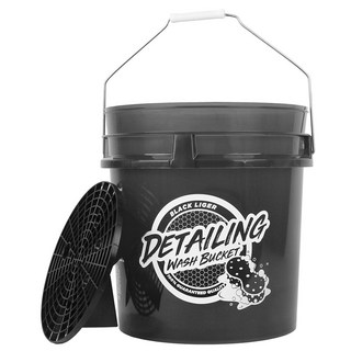 Black Liger 汽車美容洗車桶 + 砂石過濾網套組, 半透明灰色+黑色, 18L
