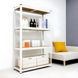 PanTrading 組合式輕型角鋼層架, 白色, 4層