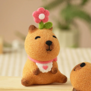 Simple Line 羊毛氈水豚家族DIY材料包 花朵水豚, 1套, 混合色