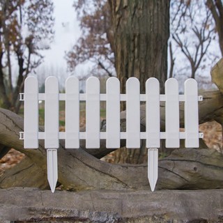 Life Sweet 簡約白色庭院花圃圍籬 組合式柵欄 03 插入式 16cm 2入, 單一顏色