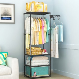 單排組裝式更衣間衣架 簡易衣櫃 550 x 360 x 1700 mm, 黑色