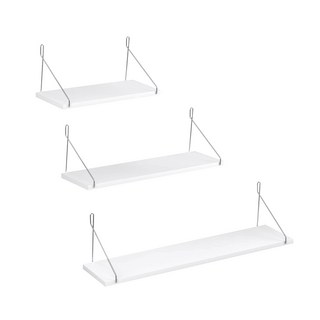 Booth Market 現代風臥室壁掛層架 3件組, 白色, 1層
