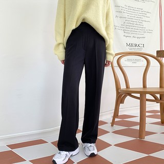 BBAEBBAE 女款修飾贅肉鬆緊帶寬褲