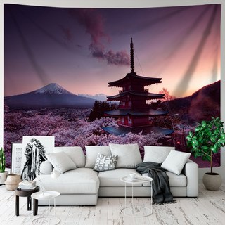 Aluode 跨境 櫻花風景牆壁裝飾法蘭絨布藝海報, 05