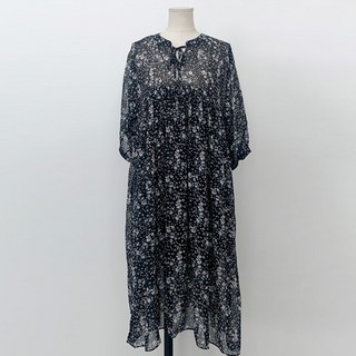 B9 女款崔伊雪紡洋裝, 黑色