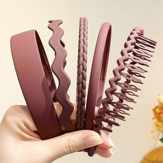 soosda 基本款霧面簡約麻花梳齒髮箍5件組 2125