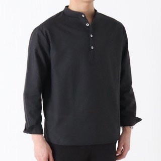 ZZBLACK 男款 Aedin 亨利領牛津襯衫