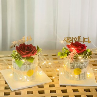 LOVELY FARM 香皂花愛心感謝零用錢蛋糕, 紅色