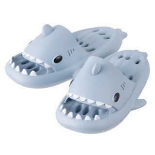 CARET 男女通用鯊魚造型浴室拖鞋, 1組, 藍色