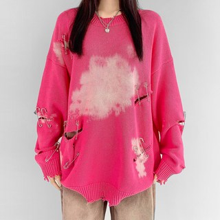 Chichills 女款復古夾扣亮點長版針織毛衣 00934 T