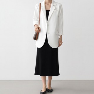 The Syrup 女款 Tebel 基本款雙排扣西裝外套 B