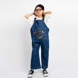 ORANGEDAMOM 女童 DM 微笑丹寧吊帶褲