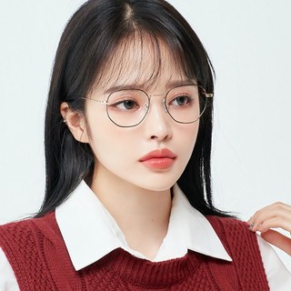 Melik-me 金屬五邊形復古大尺寸眼鏡框 + 抗藍光鏡片組