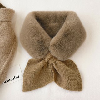 G&Y 柔軟毛絨針織迷你短版圍巾