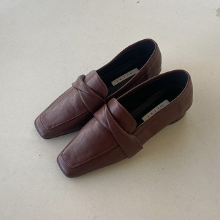 sugarfun 女性合腳麻花編織繫帶樂福鞋 2.3cm