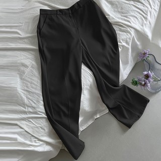 BBAEBBAE 女款後鬆緊帶寬管西裝褲