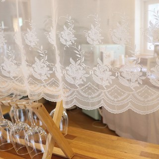 커튼그리고 화이트 주방 레이스 창문 선반 바란스커튼