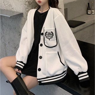 Goodif 女款刺繡亮點寬鬆版型棒球外套