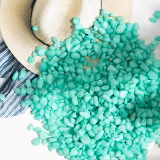 플라워트리 화분 어항 바닥재 프리미엄 칼라스톤 3~5mm 옥색, 1개, 1kg