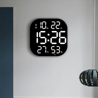 NEXONE 數位LED計時靜音溫濕度掛鐘 + 遙控器組合, 白色