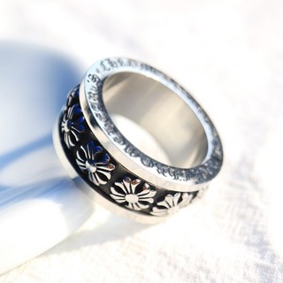 NOID-B 男士醫療鋼寬版可旋轉側面刻字戒指 銀 23 號 23號